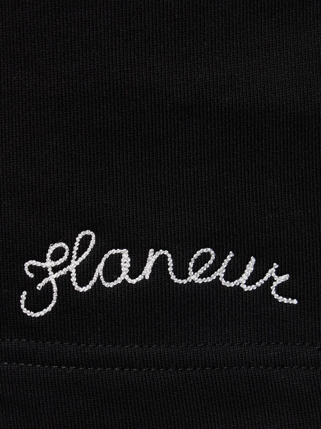 Shop Flâneur Signature Cotton Shorts In Black