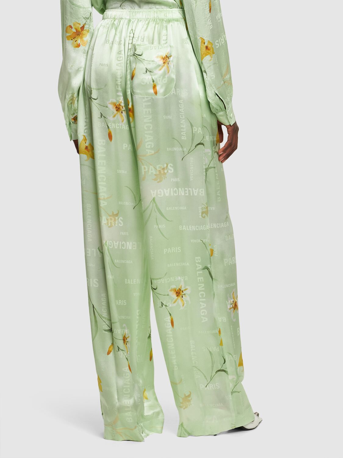Image of Printed Silk Pajama Pants