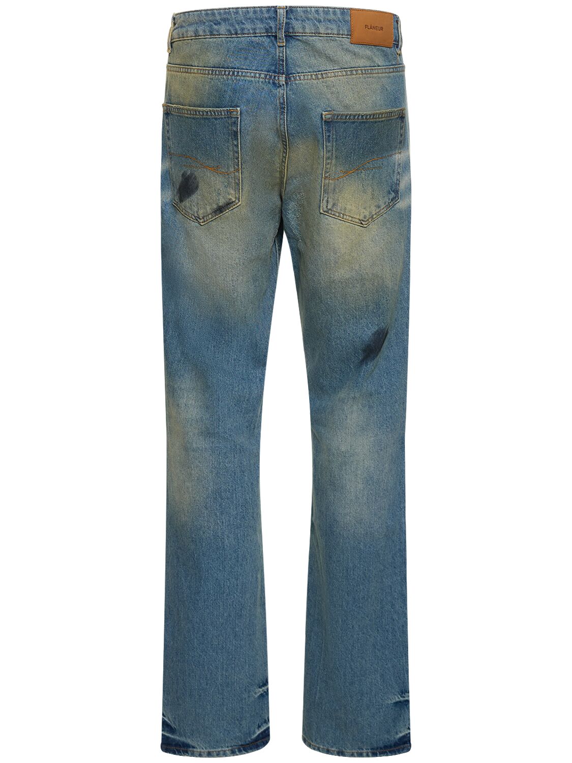 Shop Flâneur Distressed Faded Straight Jeans In Blue