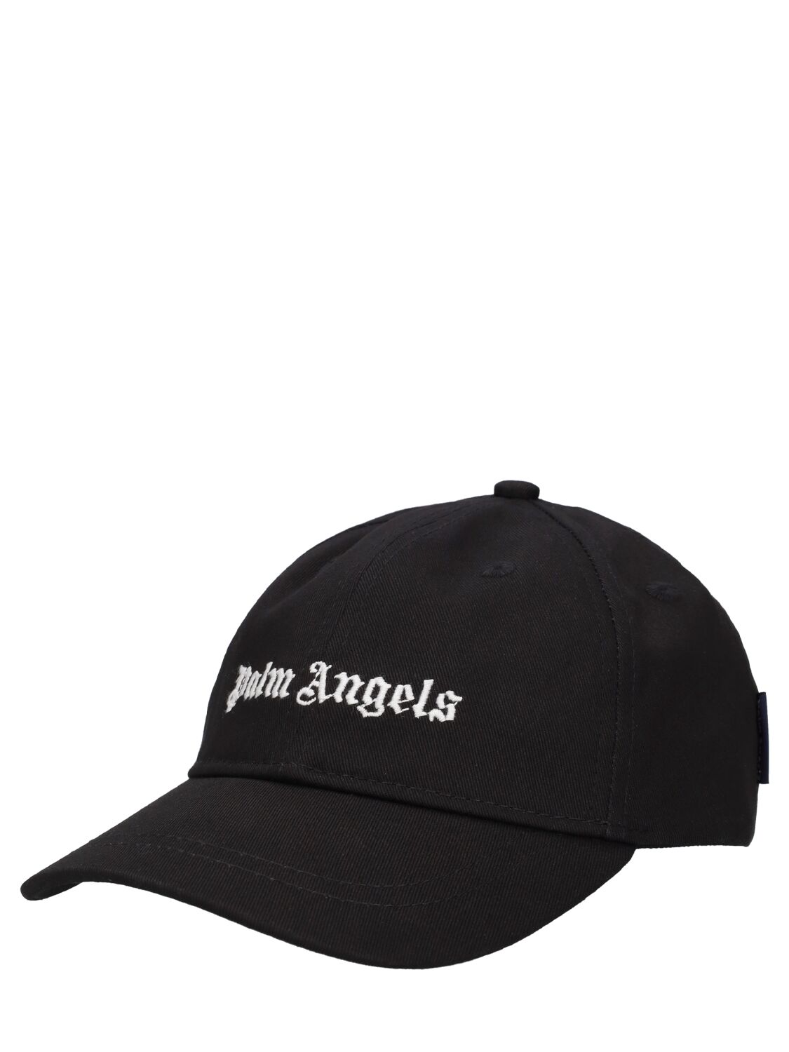 Shop Palm Angels Logo Cotton Gabardine Baseball Cap In Black