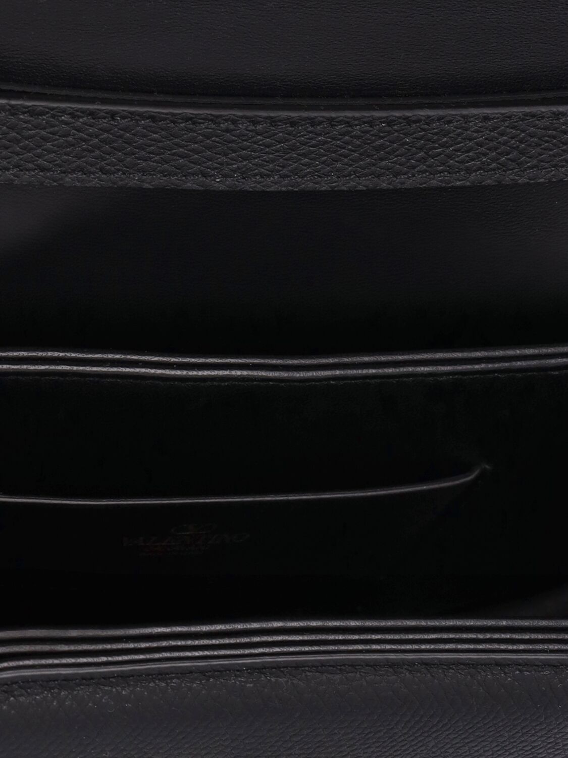 Shop Valentino V Logo Leather Saddle Bag In Black