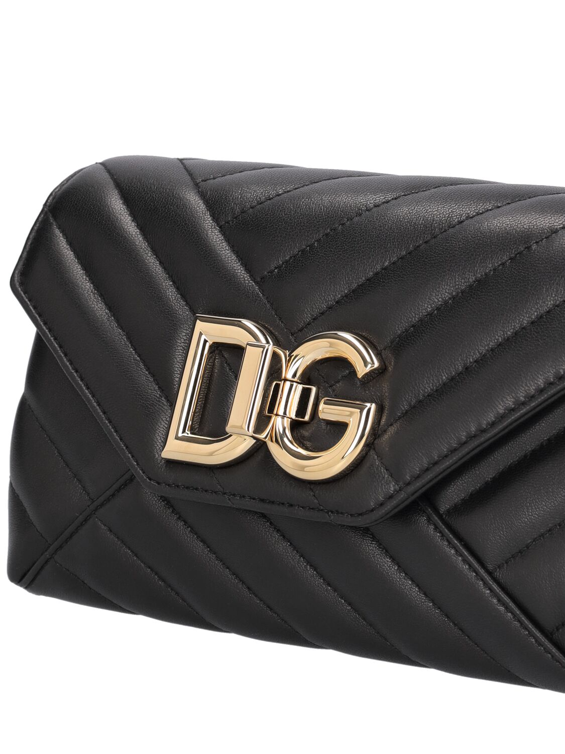 Shop Dolce & Gabbana Small Quilted Leather Shoulder Bag In Black