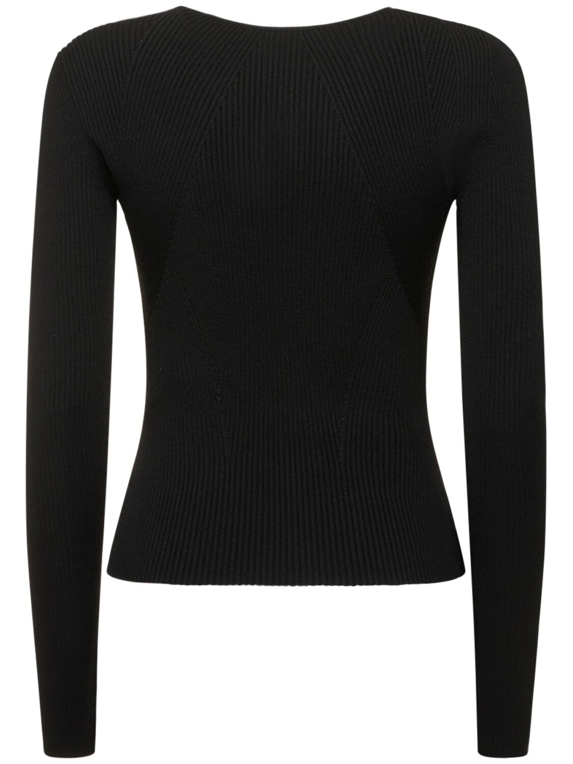 Shop Alexander Mcqueen Stretch Wool V-neck Sweater In Black