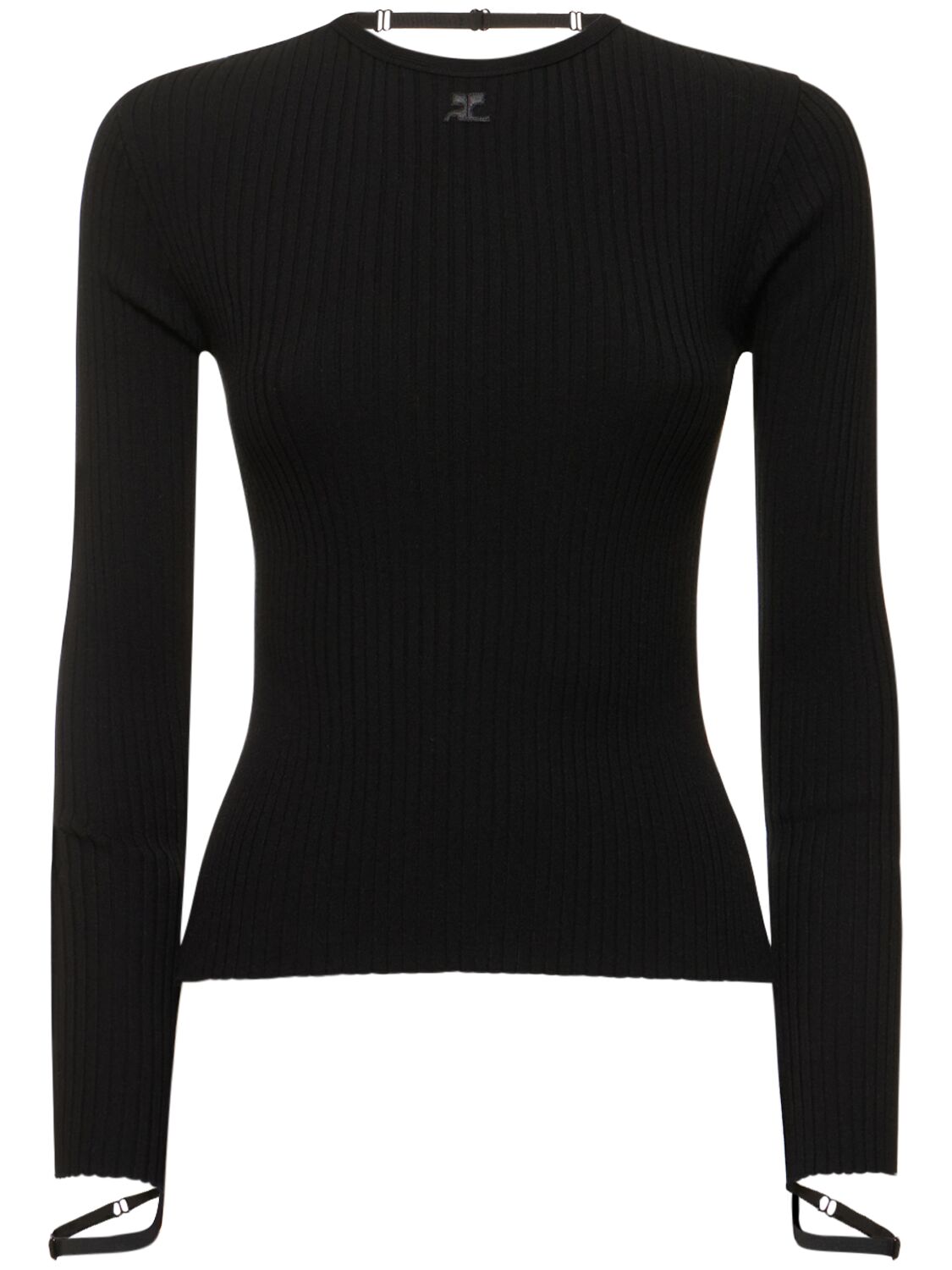 Rib Knit Sweater W/ Elastic Cuffs – WOMEN > CLOTHING > KNITWEAR