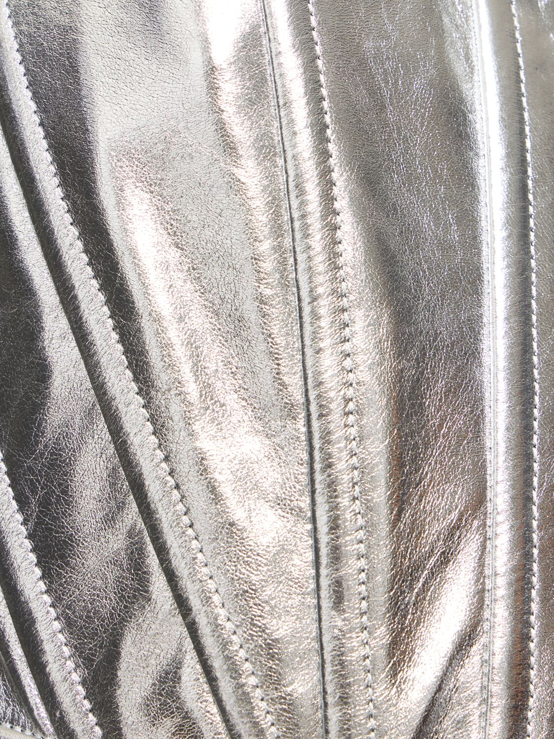 Shop Marc Jacobs Leather Bustier In Silver