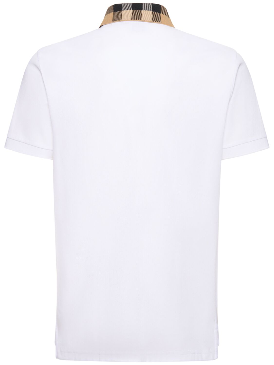 BURBERRY CODY CHECK COLLAR COTTON POLO 