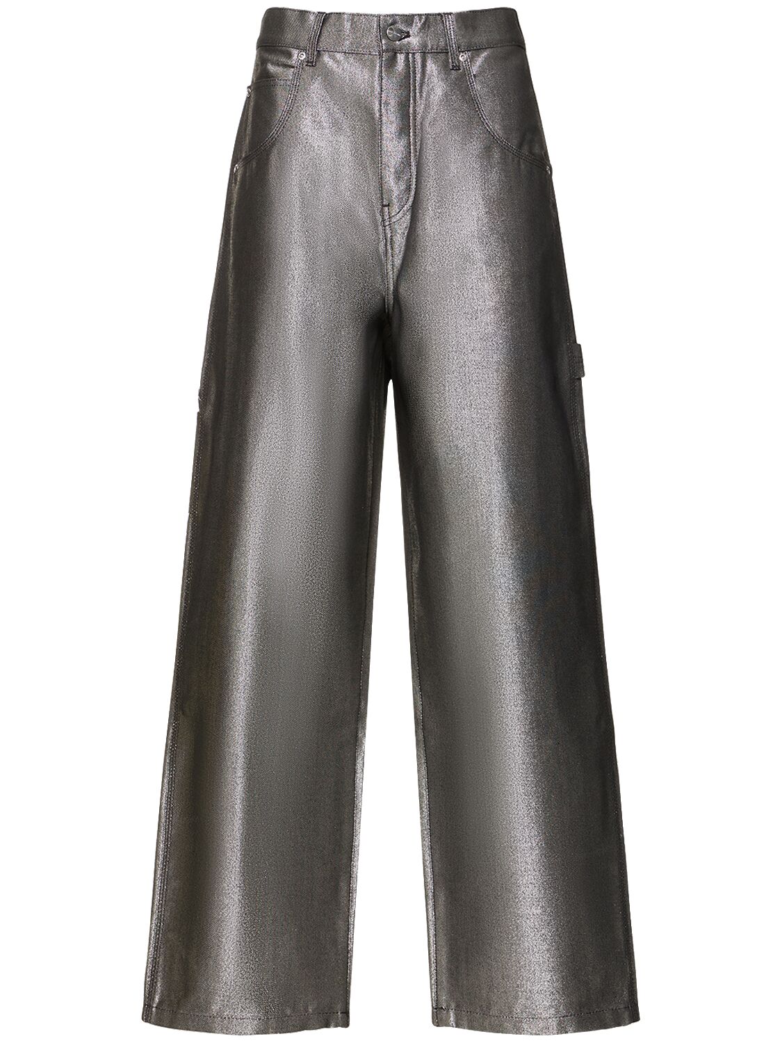 Marc Jacobs Reflective Oversize Jeans In Silver
