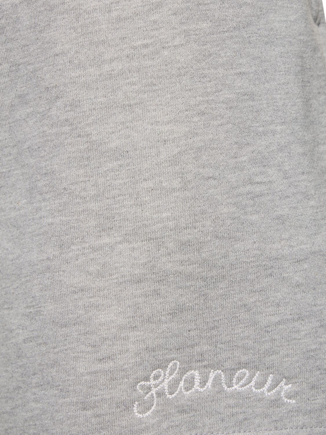 Shop Flâneur Signature Cotton Shorts In Grey