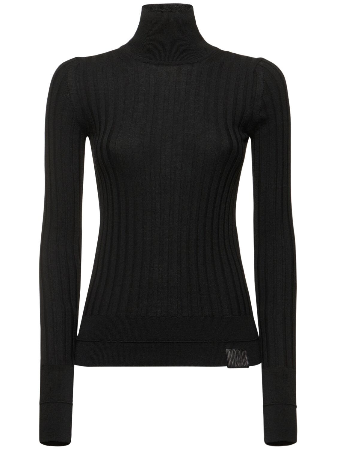 Shop Marc Jacobs Lightweight Ribbed Turtleneck Sweater In Black