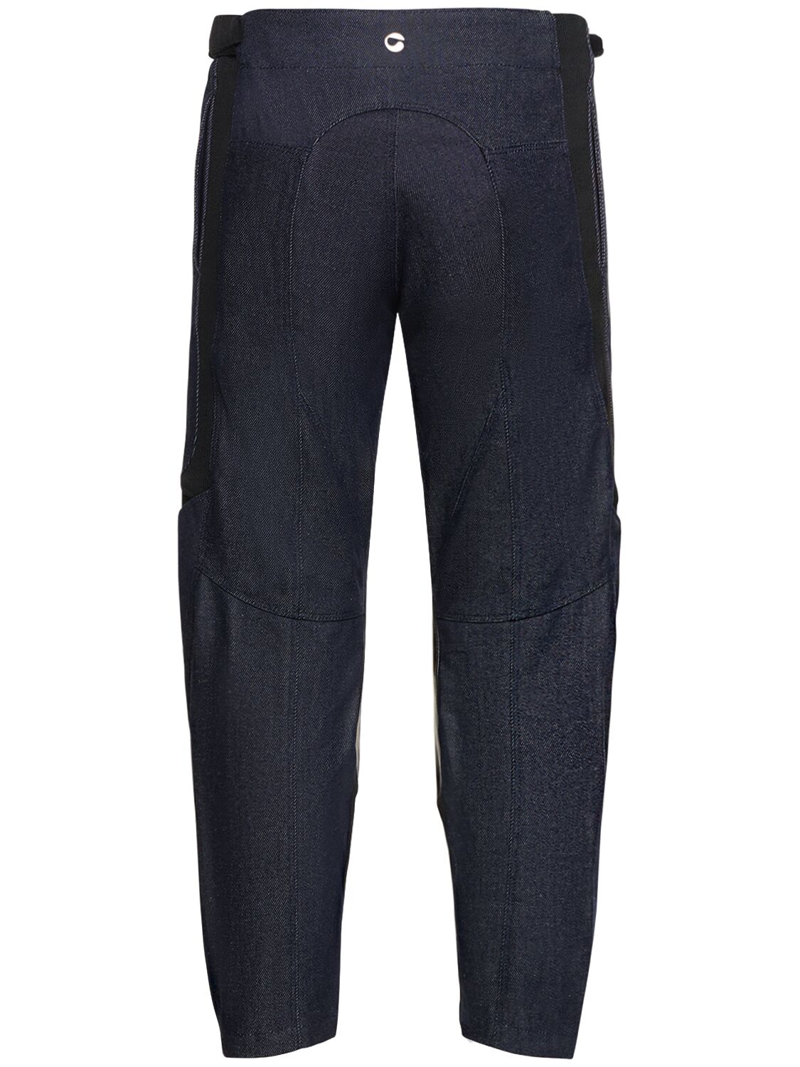 Shop Coperni Cotton Denim Racing Pants In Blue