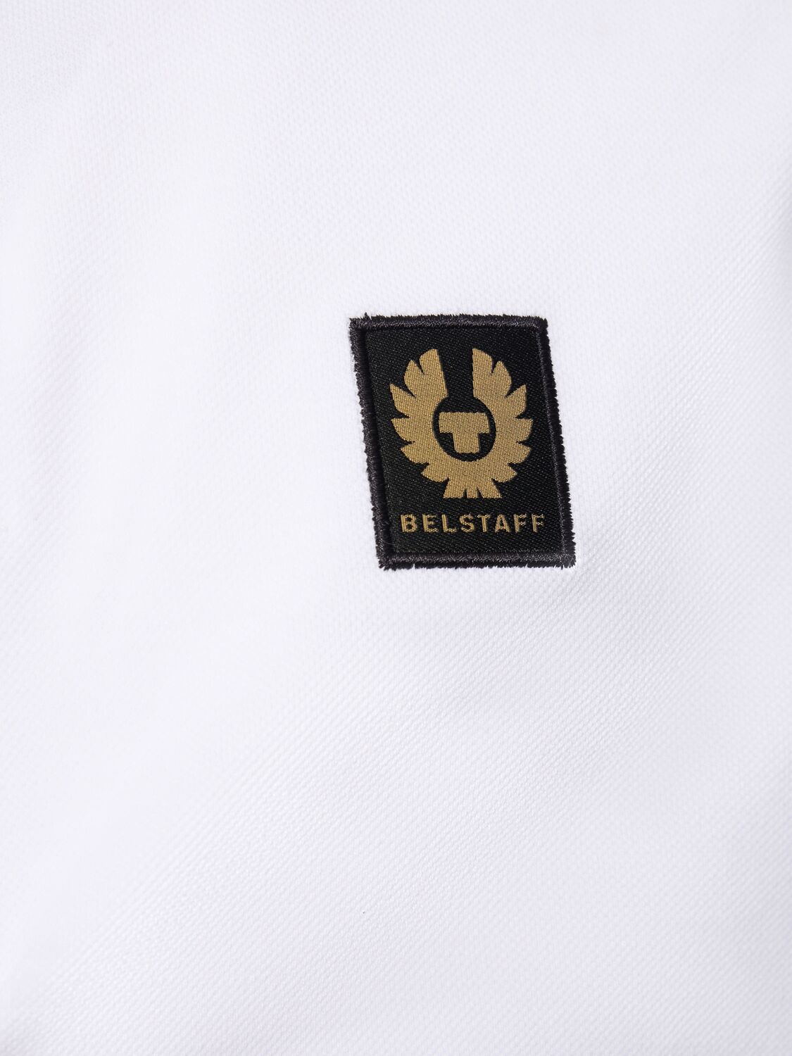 Shop Belstaff Logo Cotton Piquet Polo In White
