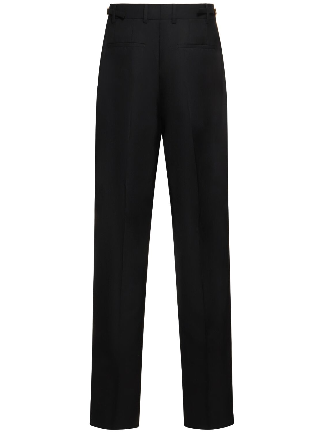 Shop Versace Formal Wool Canvas Pants In Black