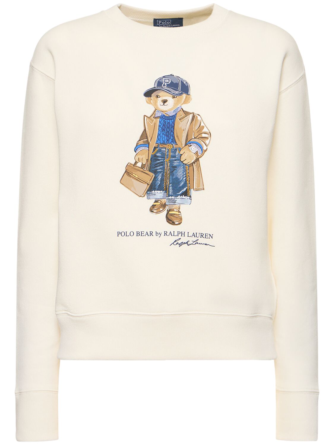 Bear Printed Cotton Jersey Sweatshirt – WOMEN > CLOTHING > SWEATSHIRTS