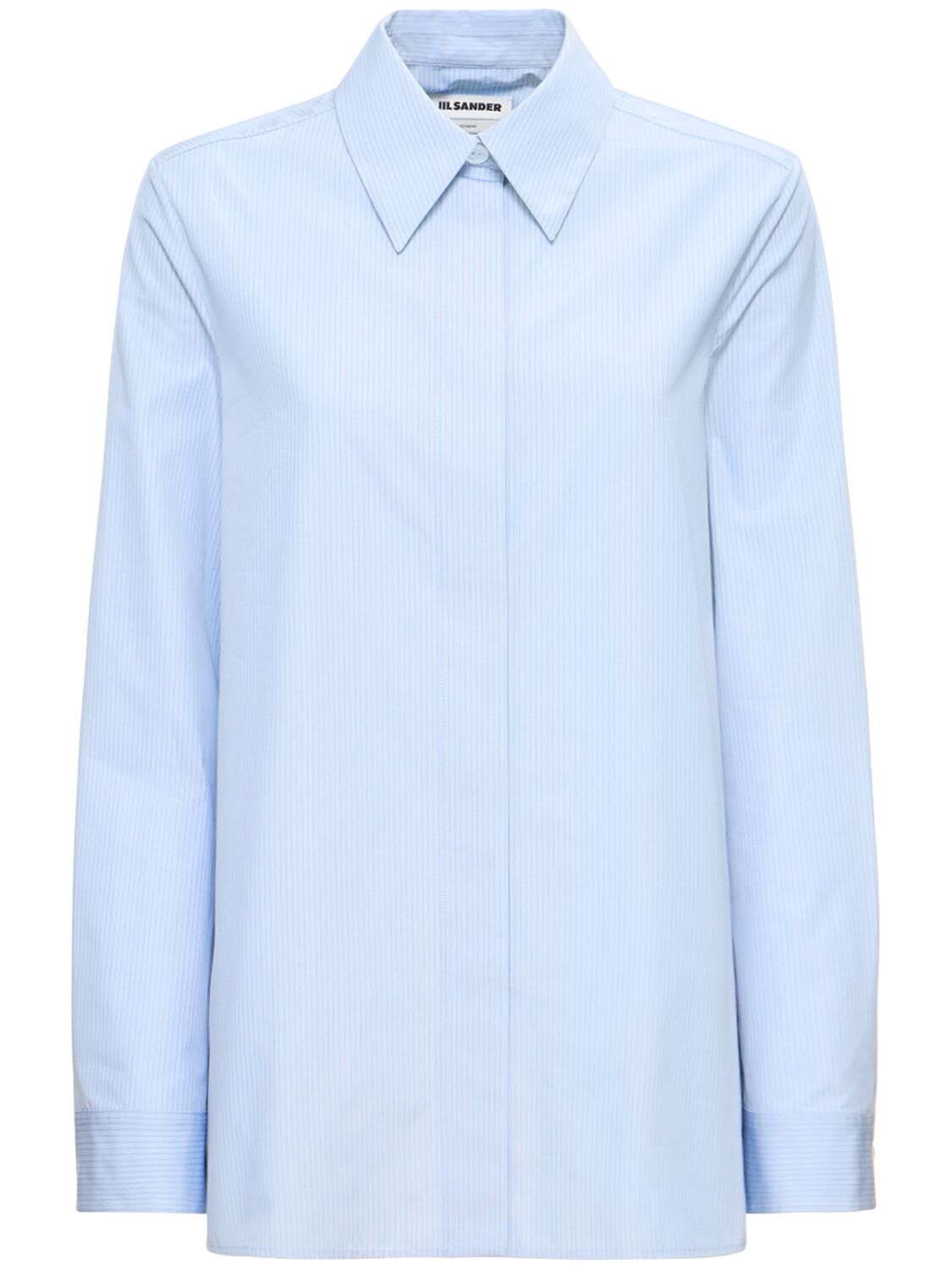 Image of Relaxed Striped Cotton Poplin Shirt