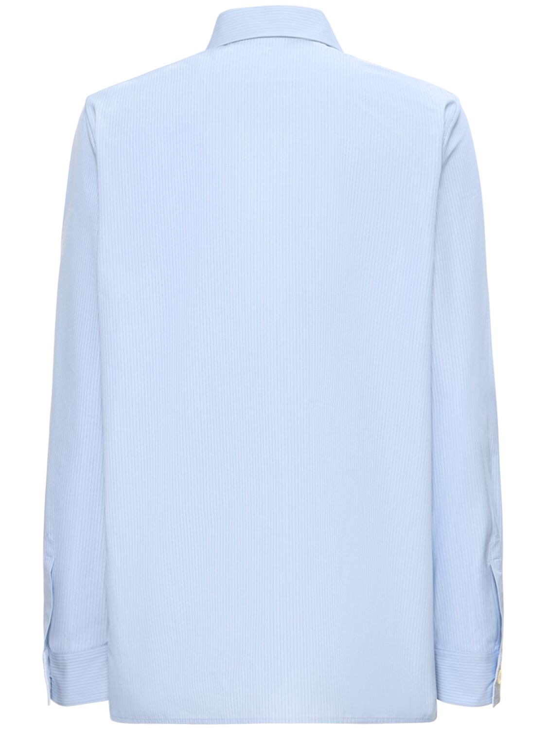 Shop Jil Sander Relaxed Striped Cotton Poplin Shirt In Light Blue