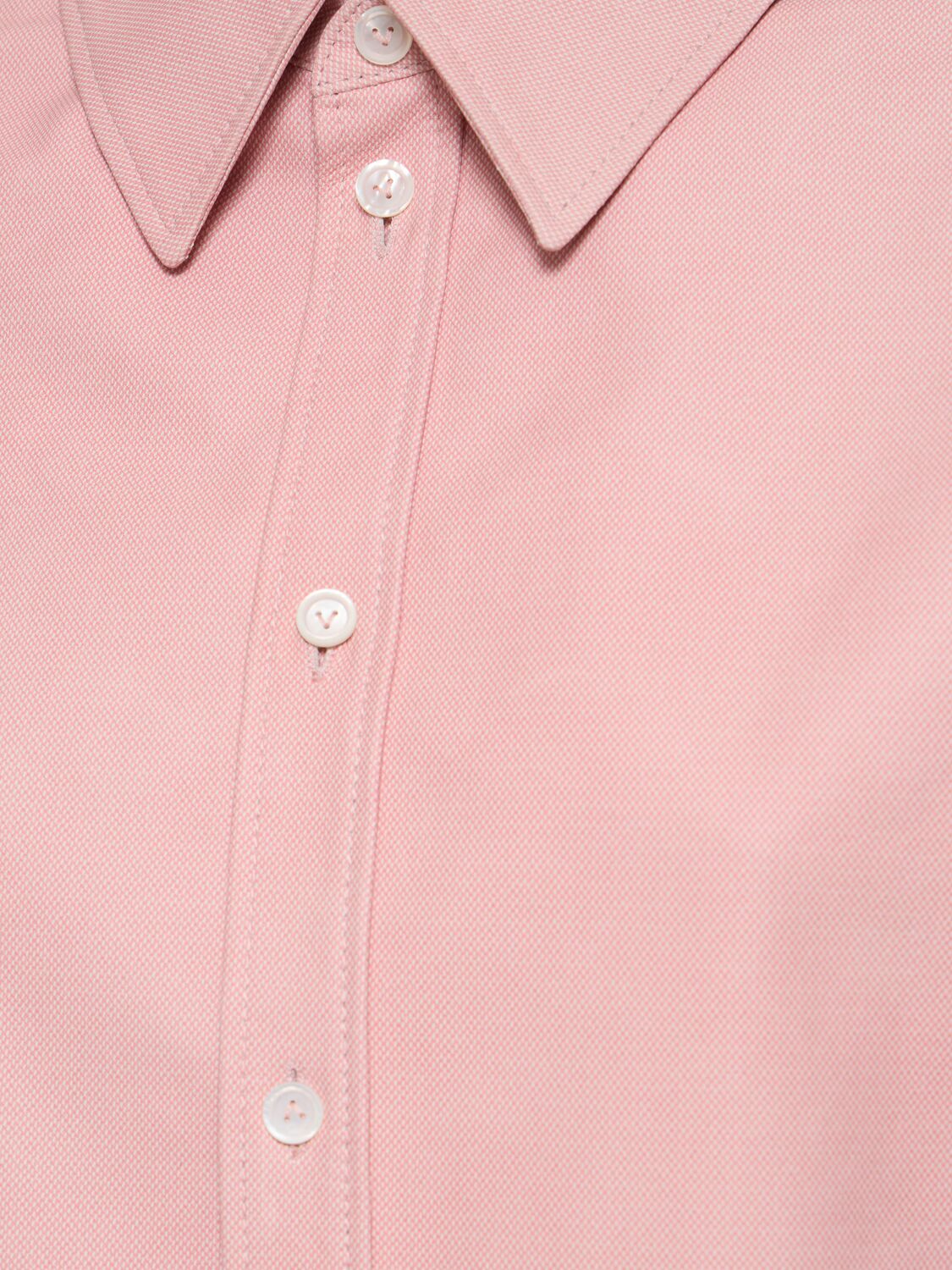 Shop Bottega Veneta Printed Leather Oxford Shirt In Light Pink