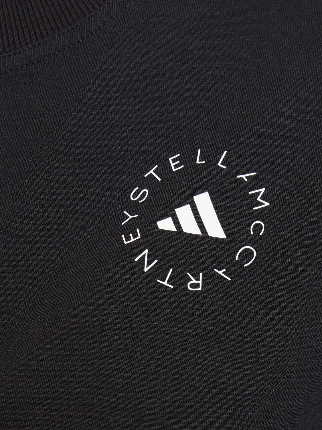 Shop Adidas By Stella Mccartney Sportswear Logo Short T-shirt In Black