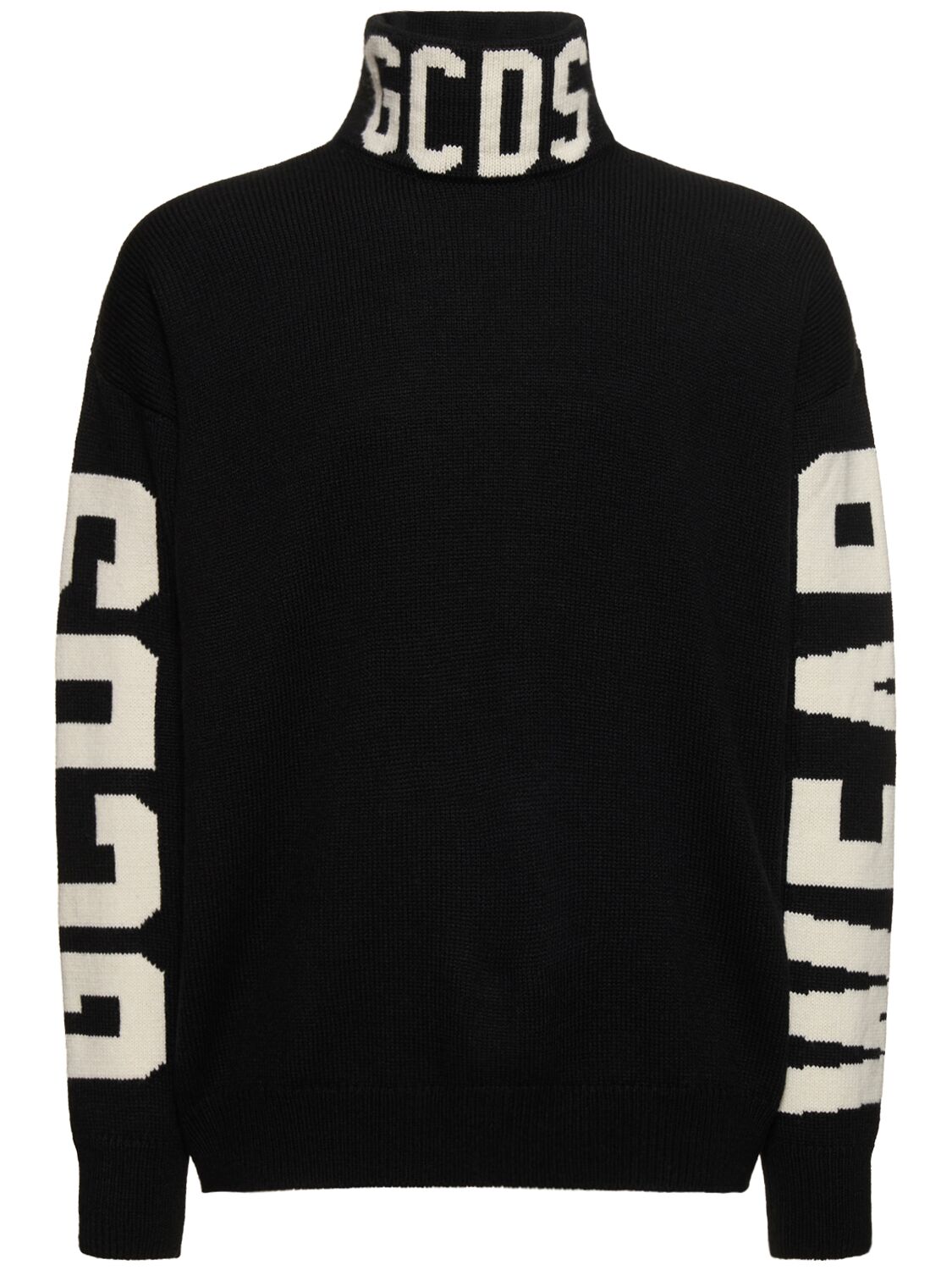 Pull Col Roulé En Maille De Laine Mélangée À Logo - GCDS - Modalova