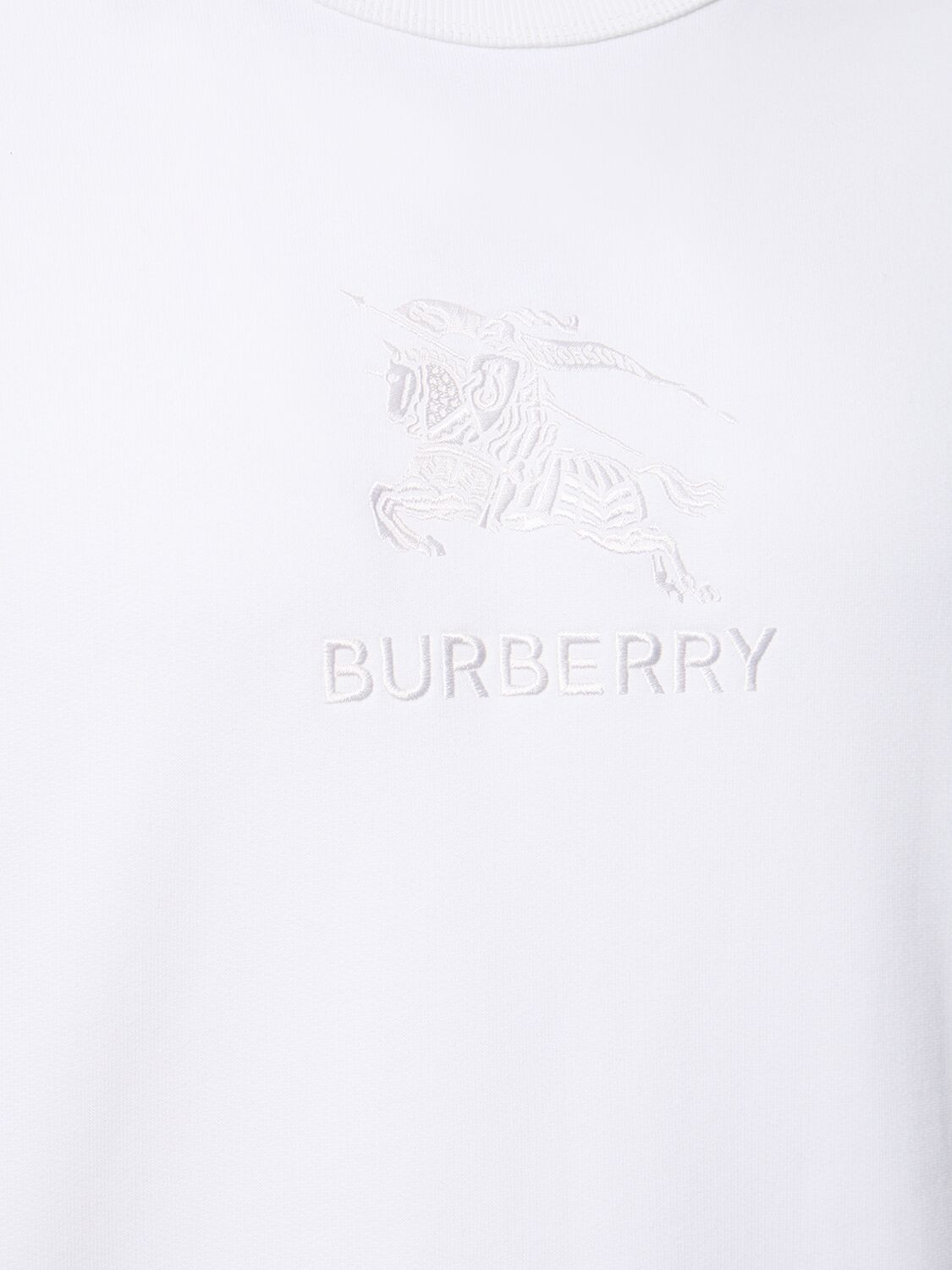 Shop Burberry Tyrall Embroidered Logo Sweatshirt In White