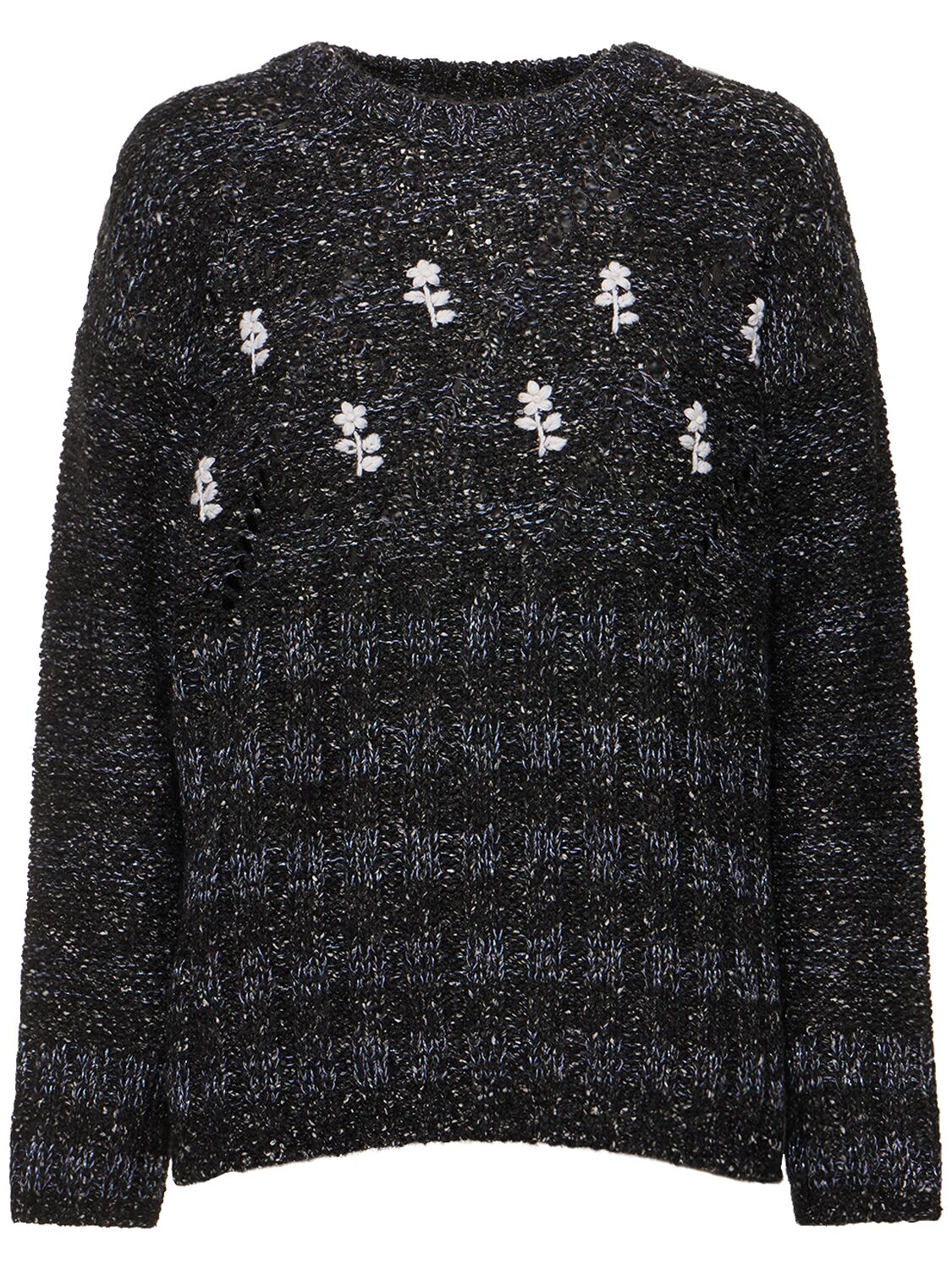 Image of Antonio Embroidered Wool Blend Sweater