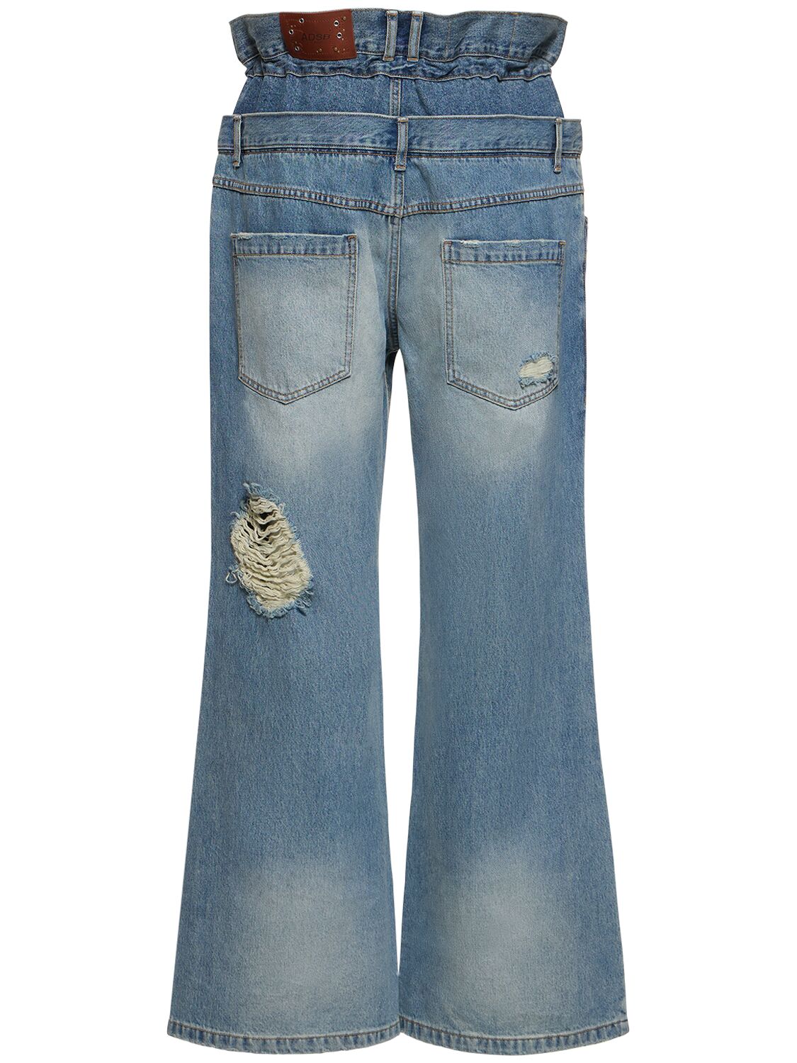 Shop Andersson Bell Beria Double Waist Jeans W/ Drawstring In Blue