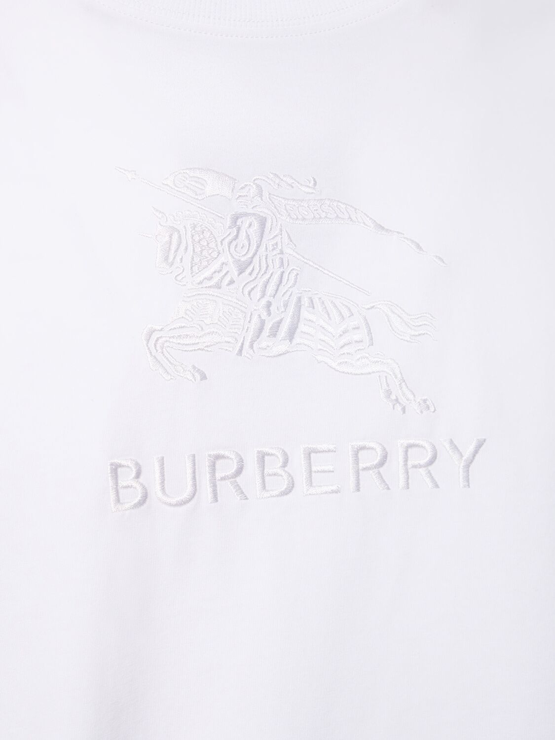 Shop Burberry Tempah Embroidered Cotton T-shirt In White