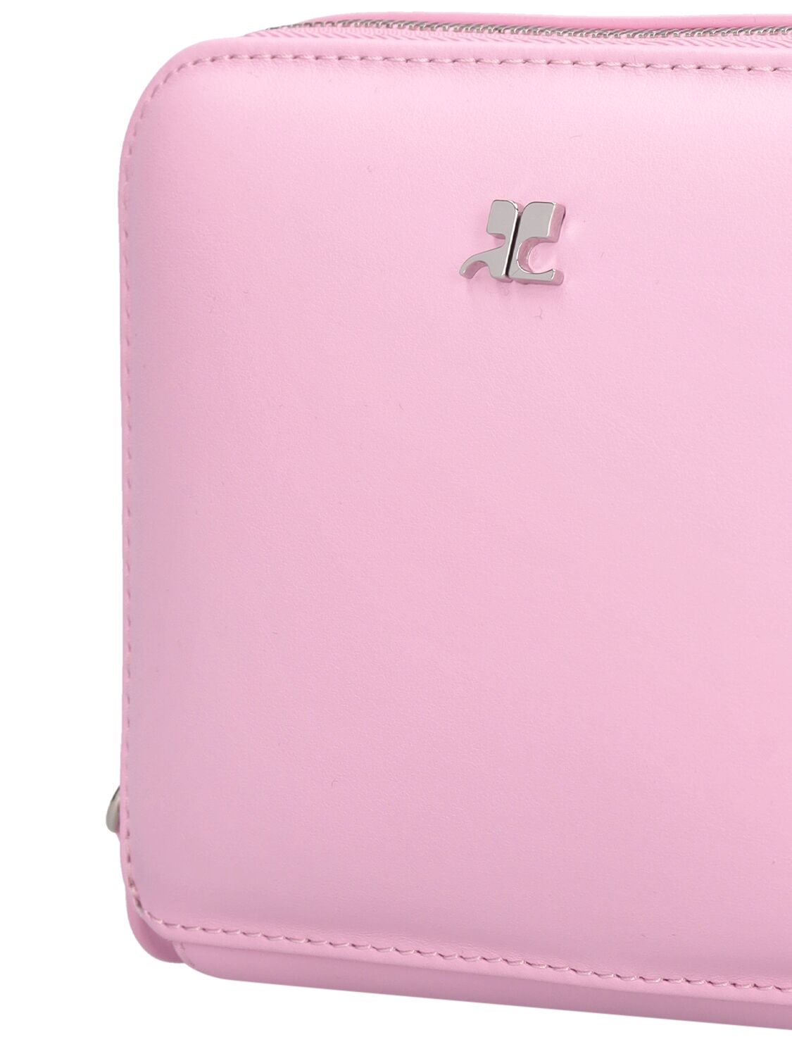 Shop Courrèges Cloud Leather Shoulder Bag In Candy Pink