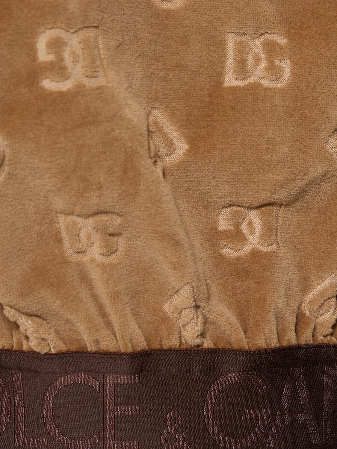 Shop Dolce & Gabbana Monogram Chenille Crop Sweatshirt In Beige