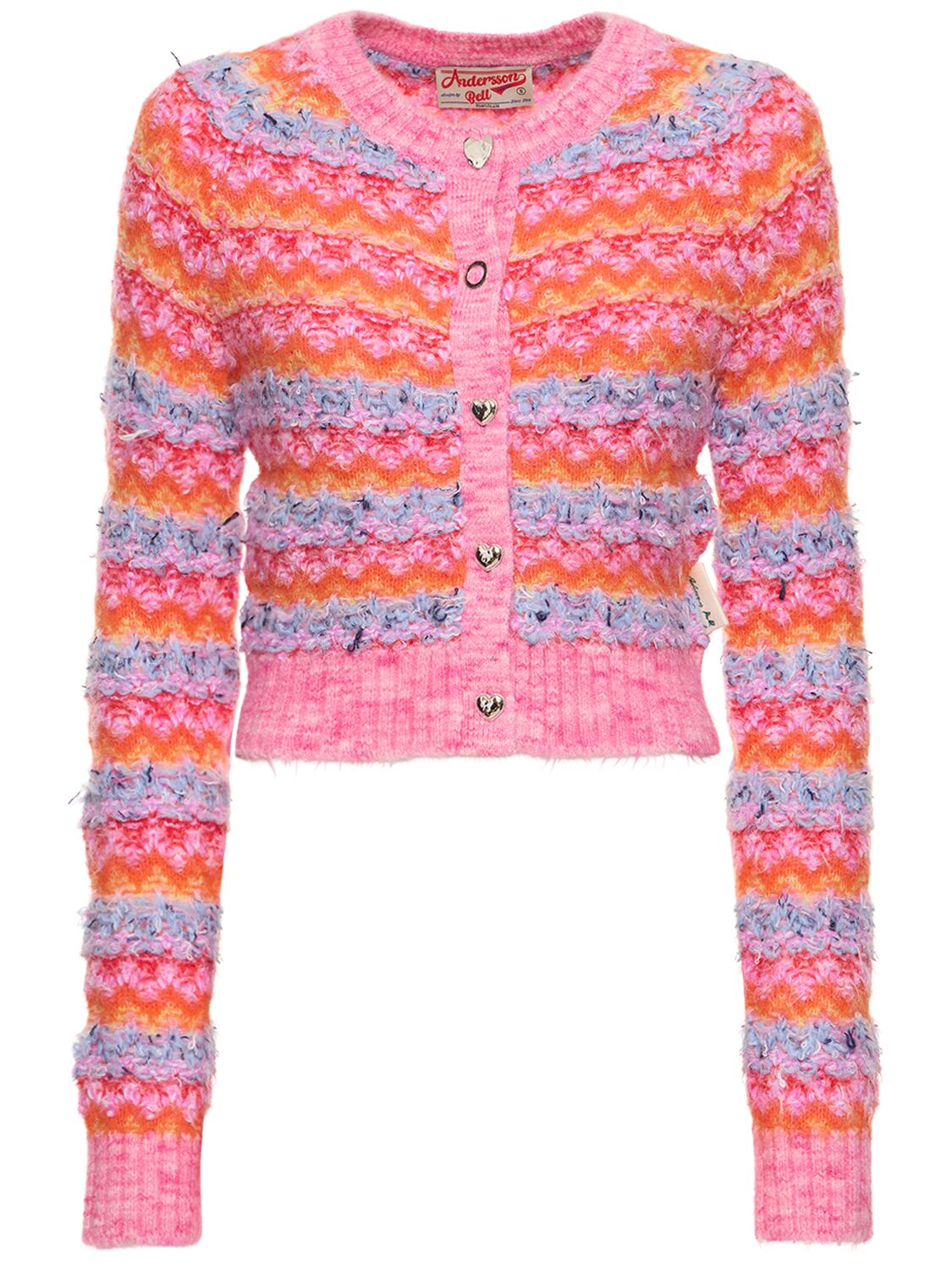 ANDERSSON BELL STRIPE POODLE KNIT CARDIGAN