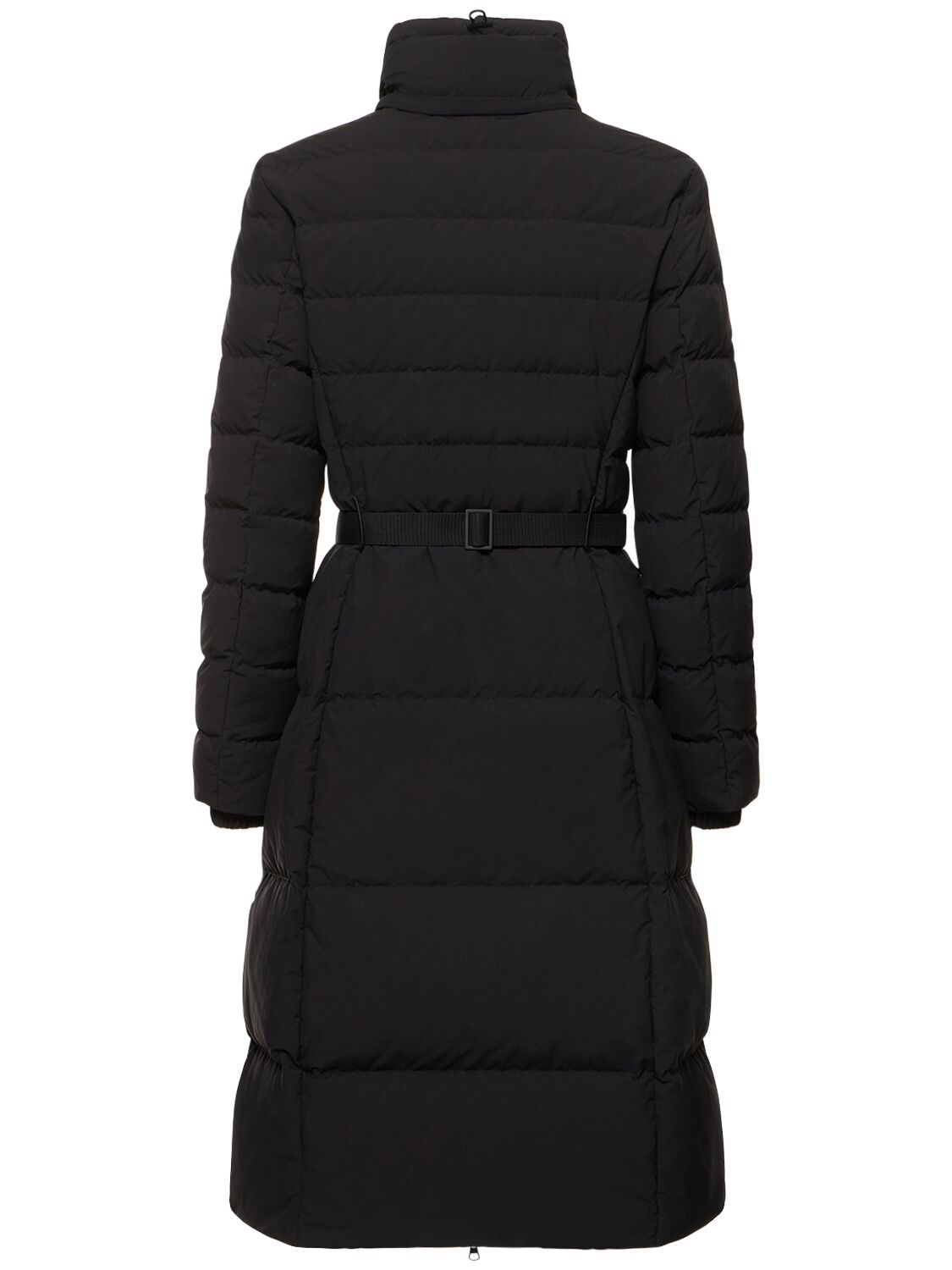 Shop Burberry Burniston Belted Quilted Jacket W/ Hood In Black