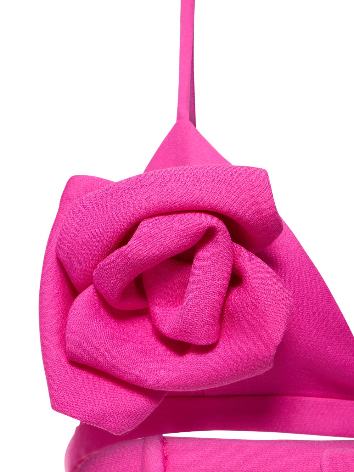 Valentino Wool & Silk Crepe Couture Triangle Bra In Pink
