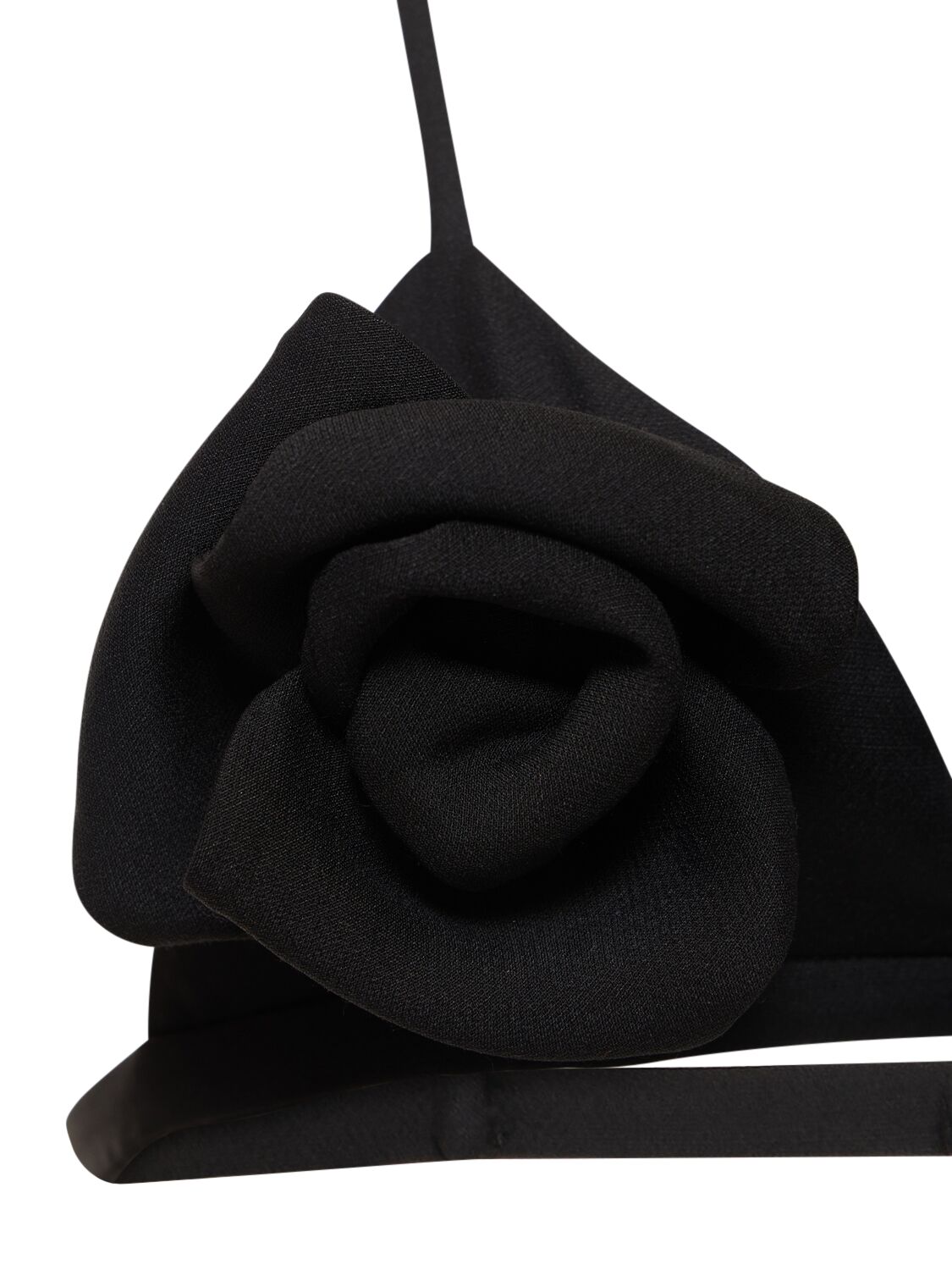 Shop Valentino Wool & Silk Crepe Couture Triangle Bra In Black