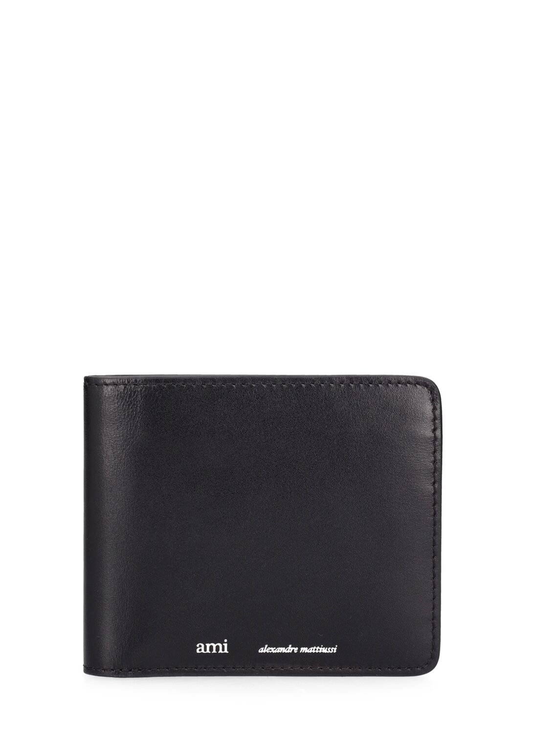 AMI Crocodile-Embossed Logo Wallet - 001 Black