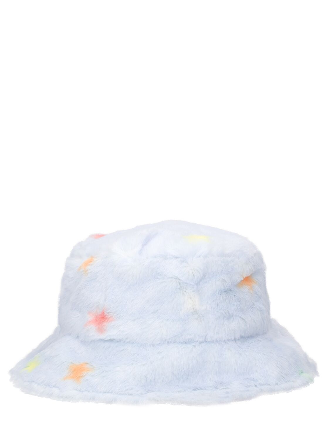 Stella Mccartney Babies' Recycled Poly Faux Fur Bucket Hat In Light Blue