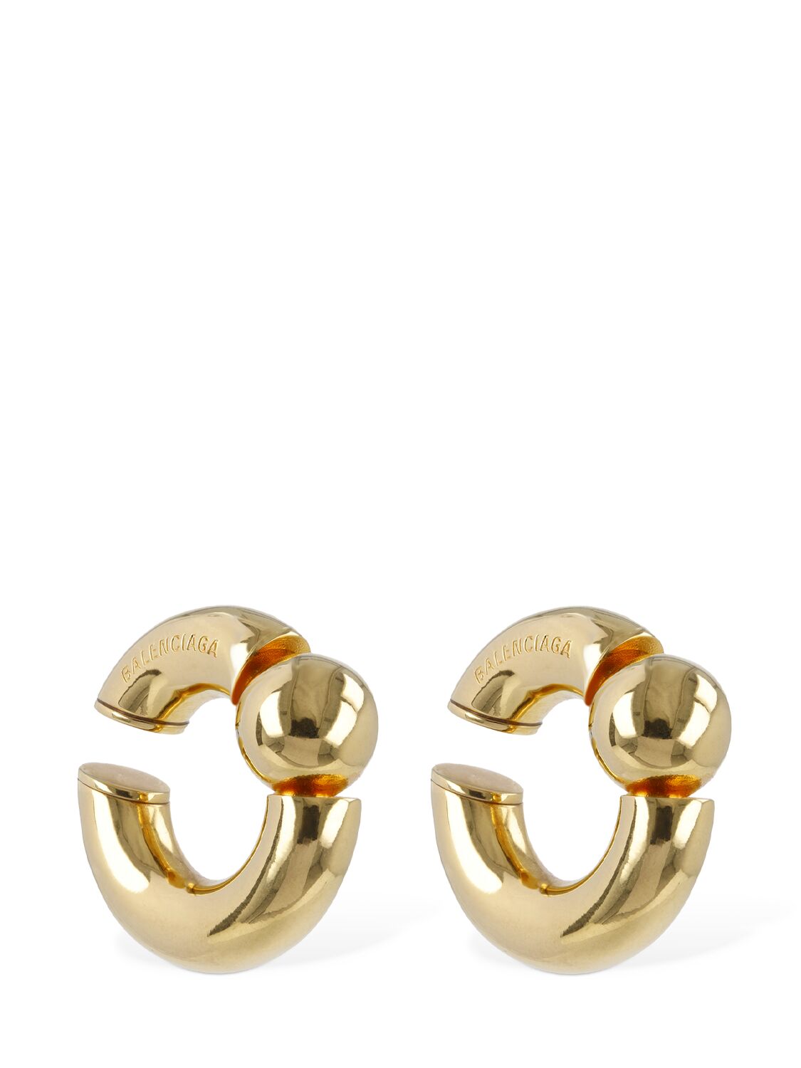 Shop Balenciaga Mega Brass Ear Cuff In Gold