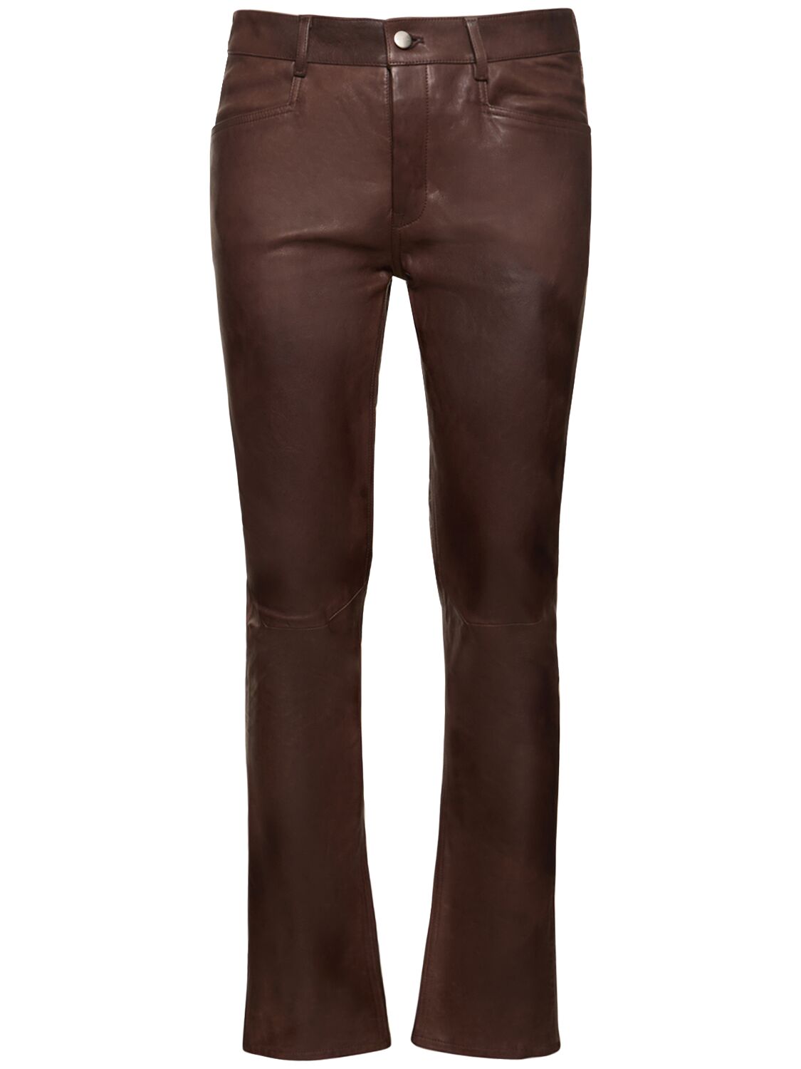 Shop Rick Owens Tyrone Leather Pants In Brown