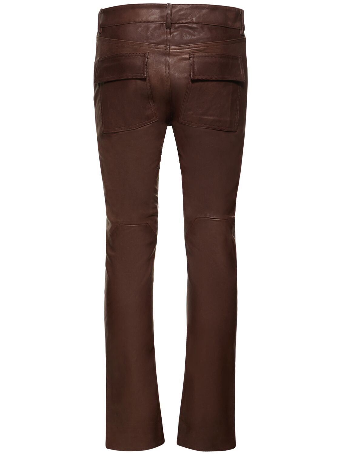Shop Rick Owens Tyrone Leather Pants In Brown