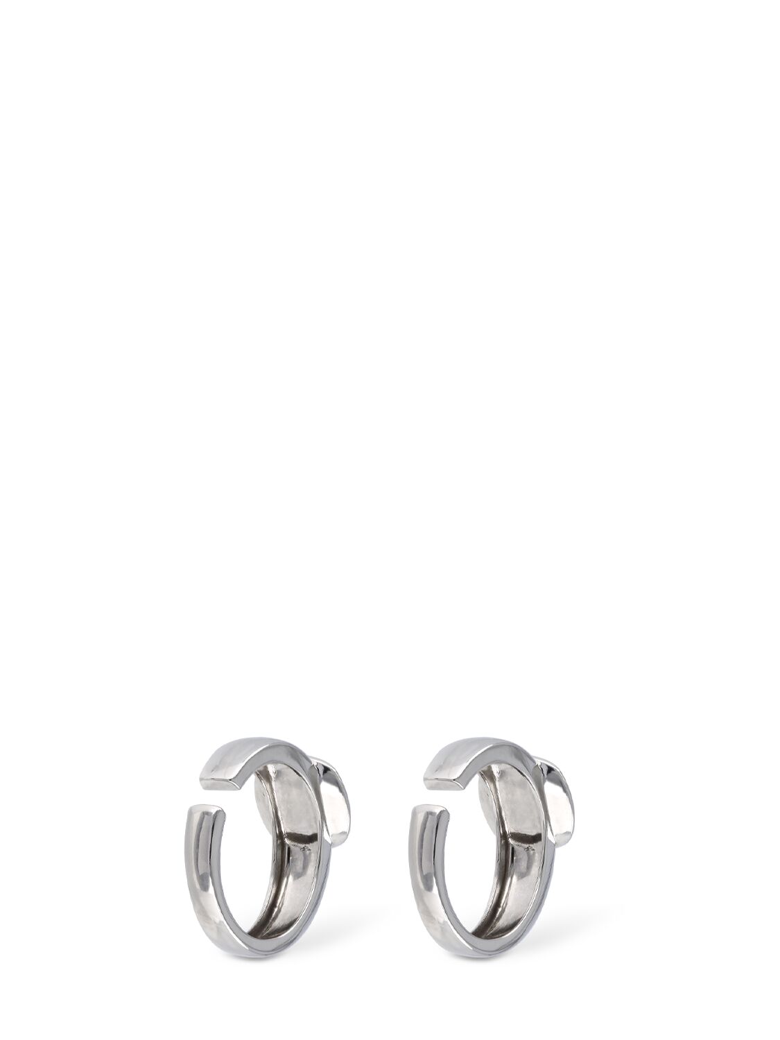 Shop Balenciaga Maxi Brass Ear Cuff In Silver