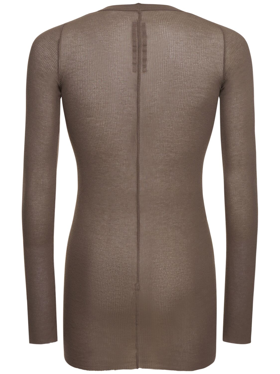 Shop Rick Owens Ribbed Long Sleeved Shirt In Dust