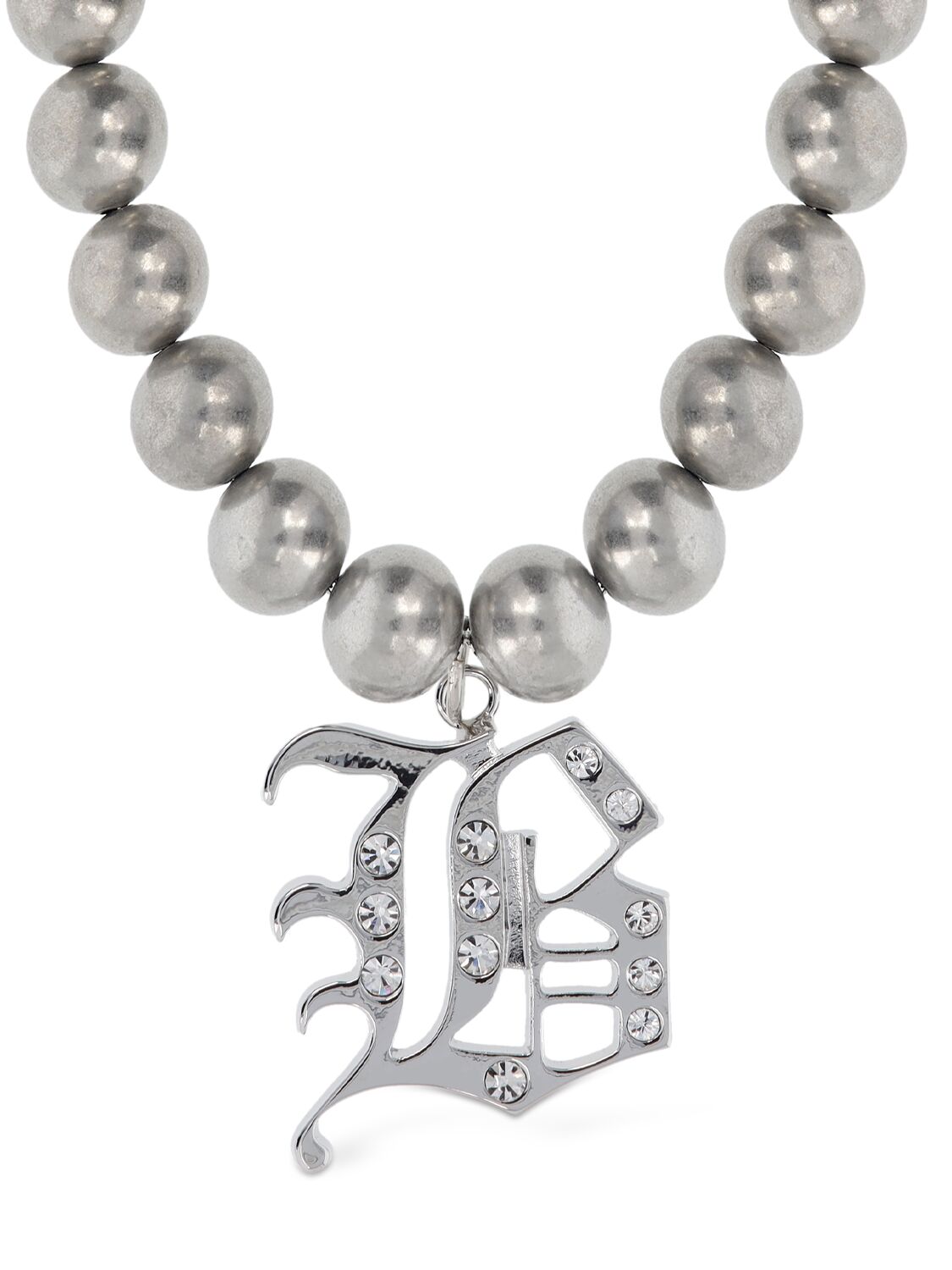 Shop Blumarine Crystal B Logo Choker In Silver