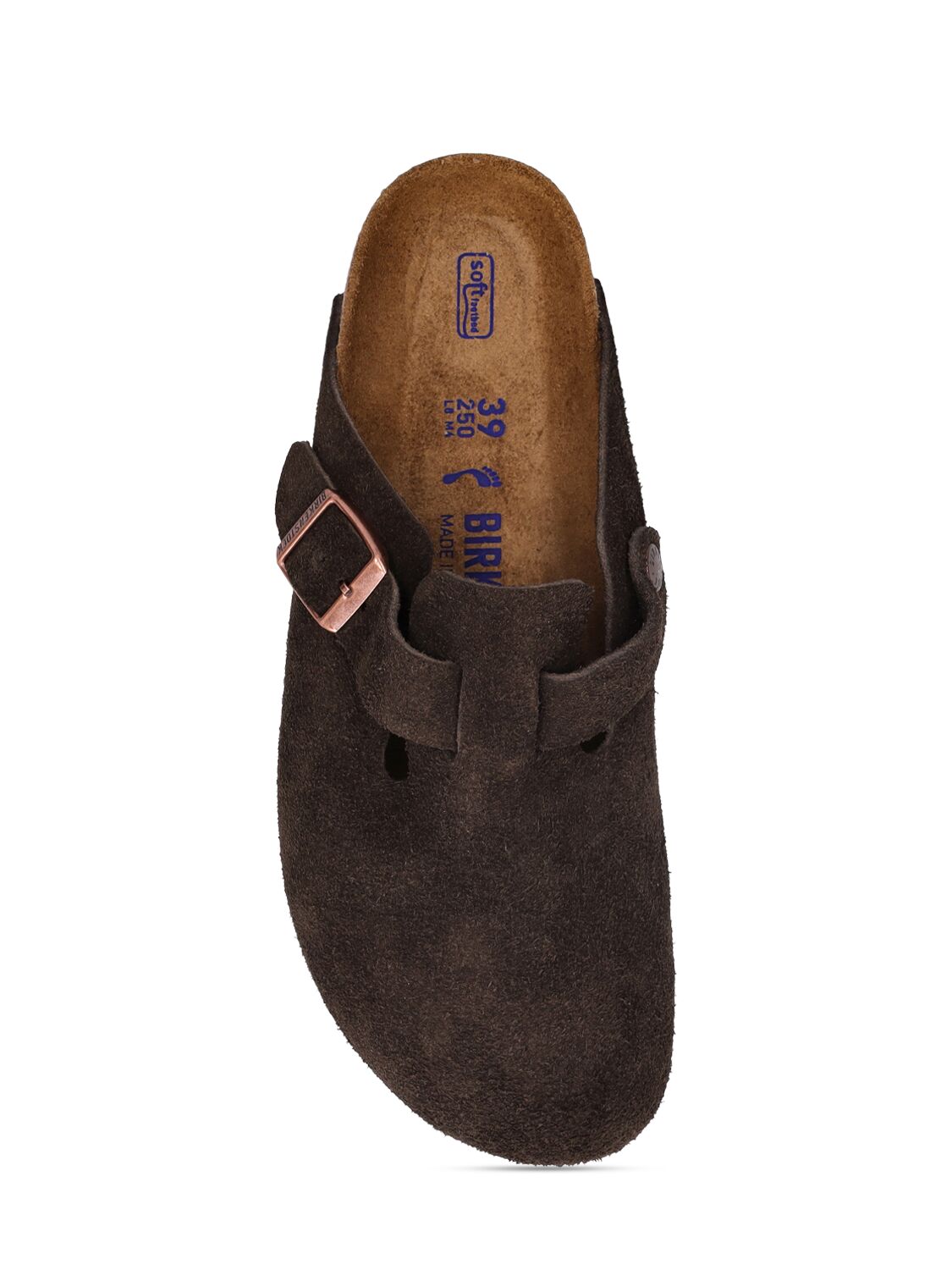 Shop Birkenstock Boston Sfb Suede Sandals In Brown