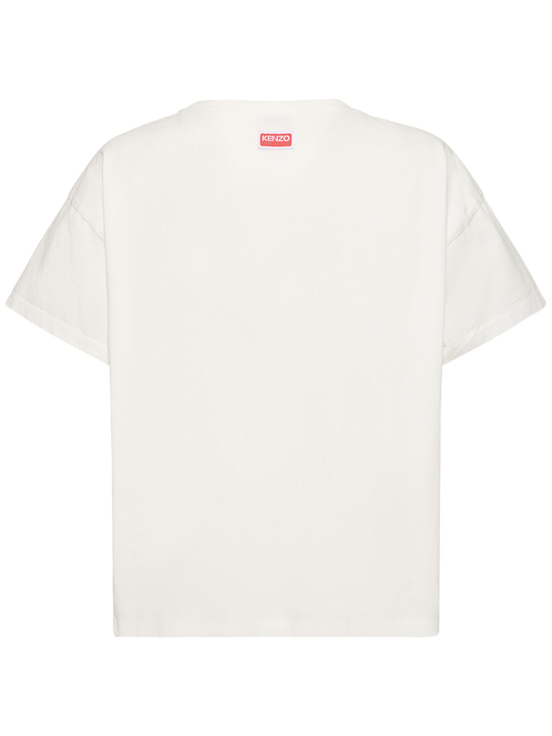Shop Kenzo Graphic Relaxed Cotton T-shirt In Off White