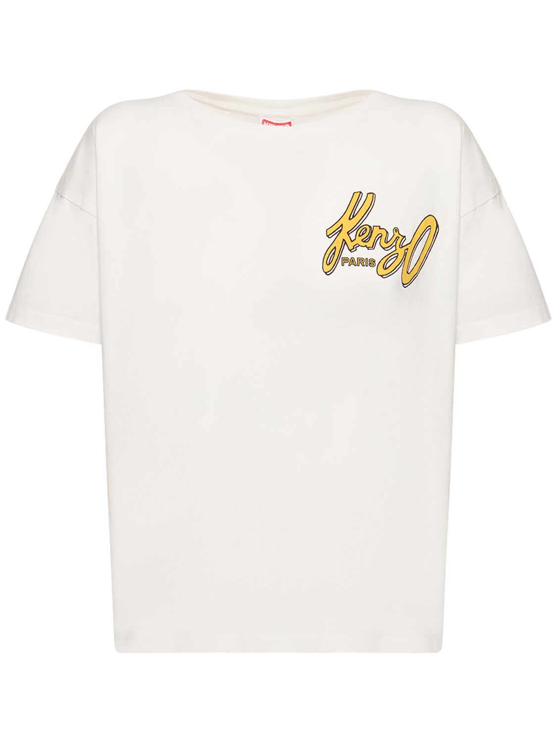 Kenzo Graphic Relaxed Cotton T-shirt In Off White