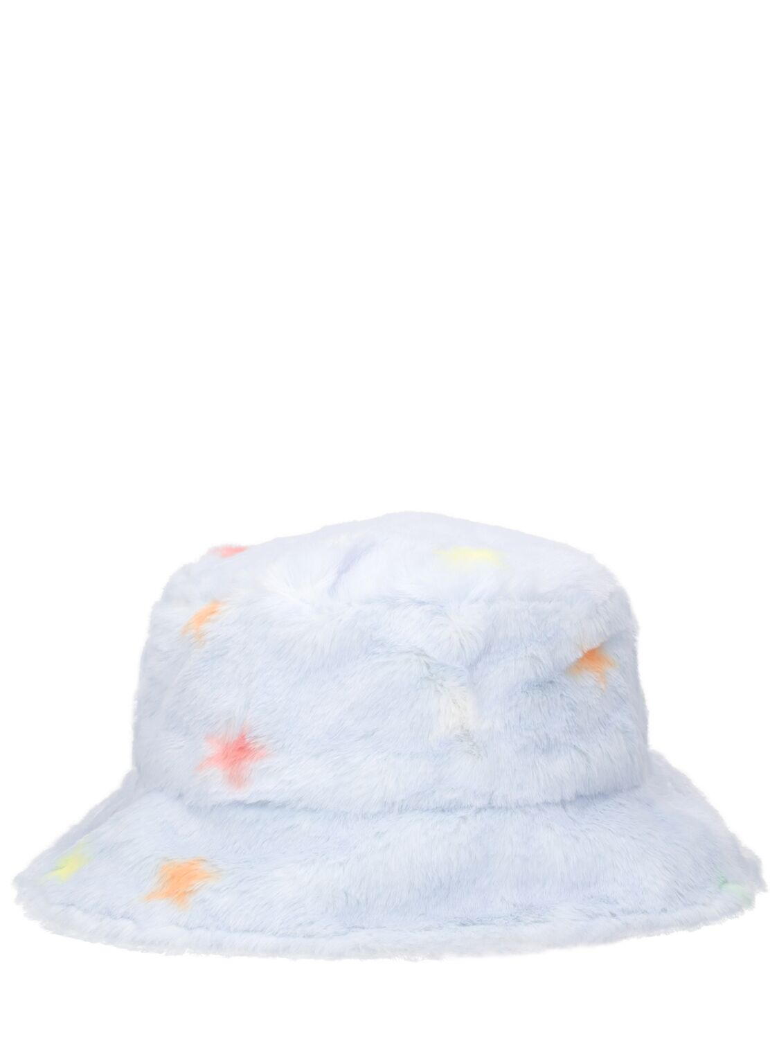 Stella Mccartney Kids' Printed Faux Fur Bucket Hat In Light Blue