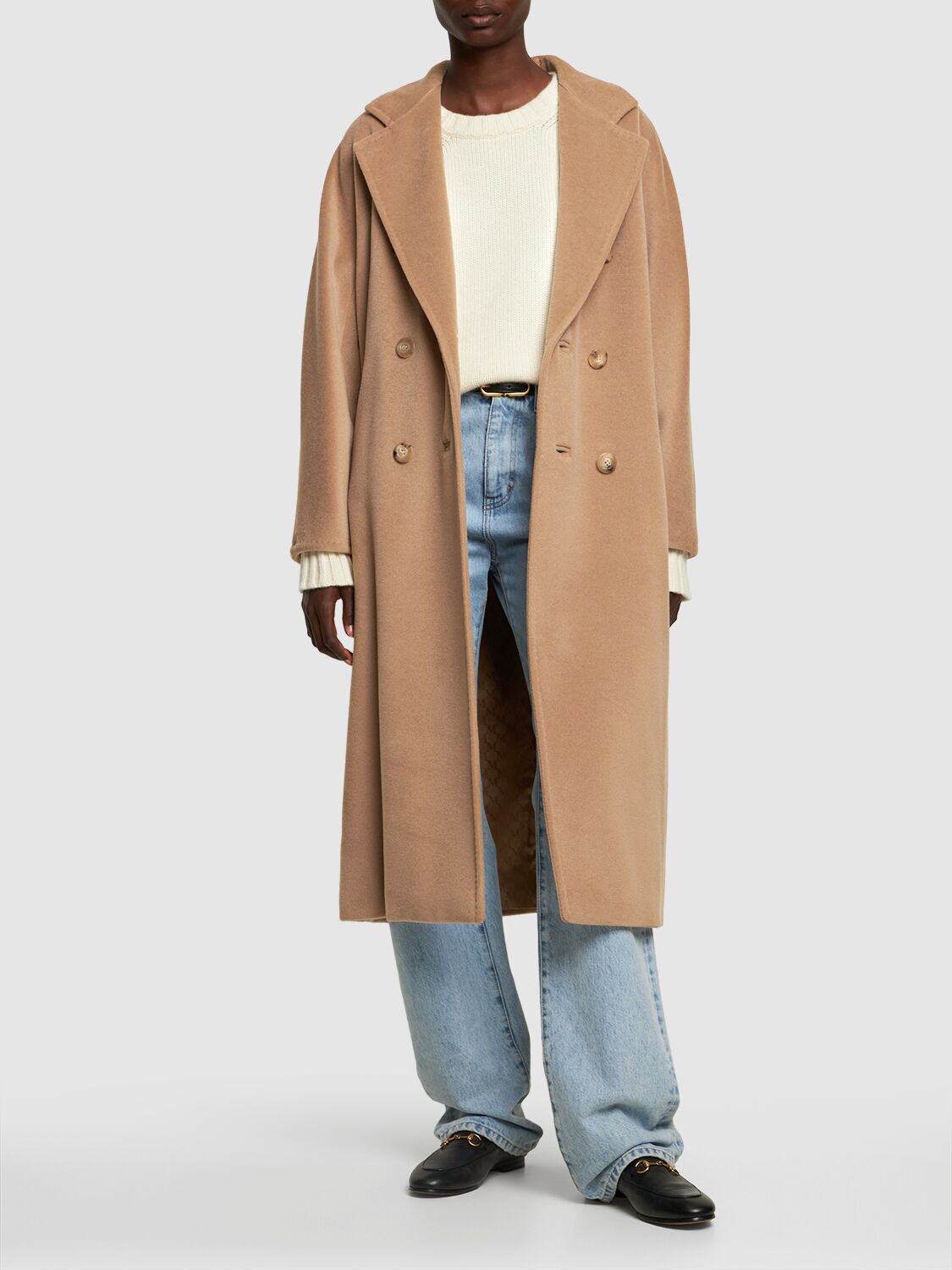 Madame Double Breasted Wool Long Coat