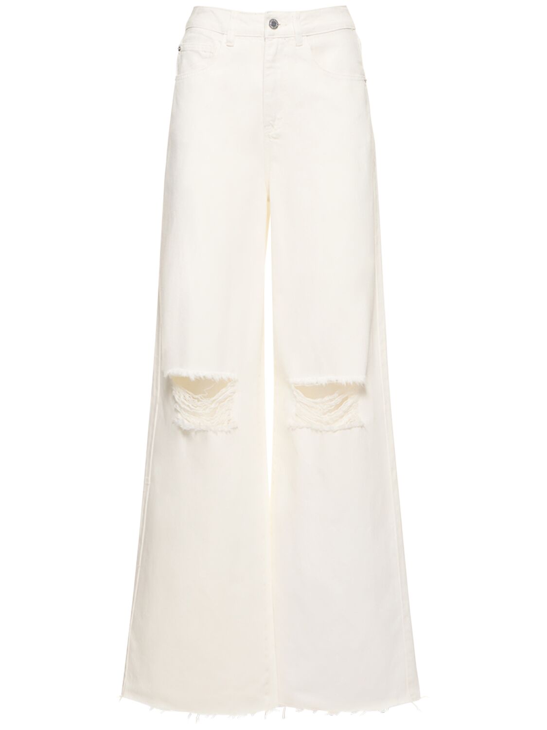 Legging Ample En Denim De Coton Usé - WEWOREWHAT - Modalova