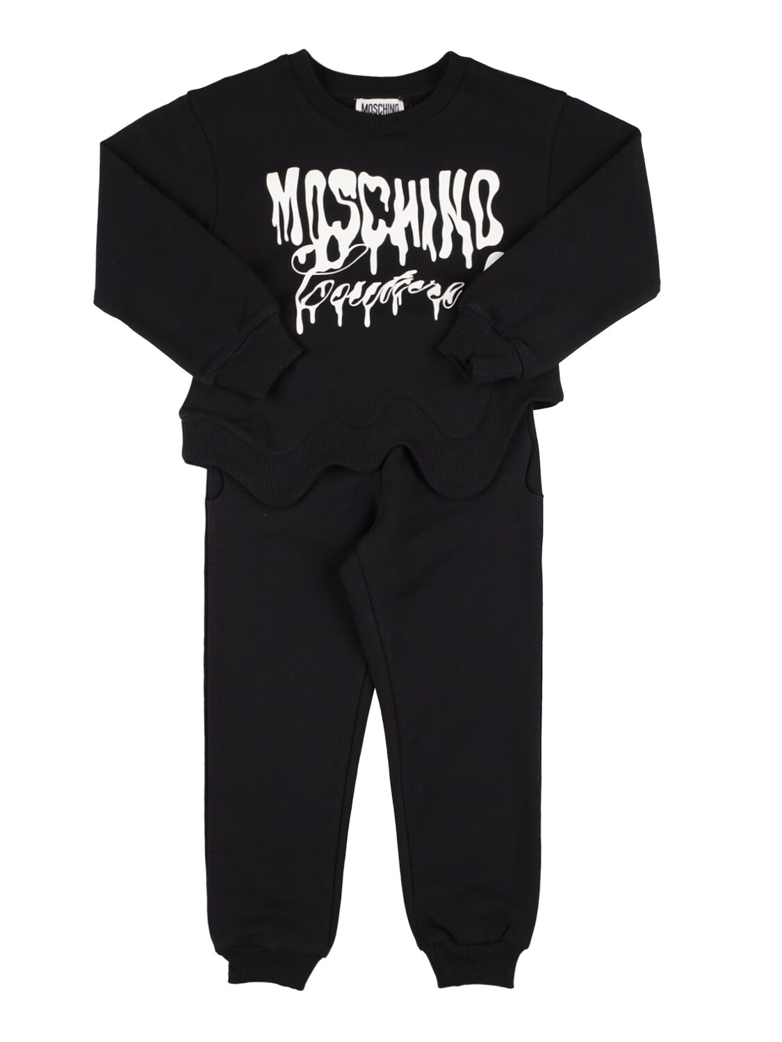 Moschino Kids' Logocotton Sweatshirt & Sweatpants In Black