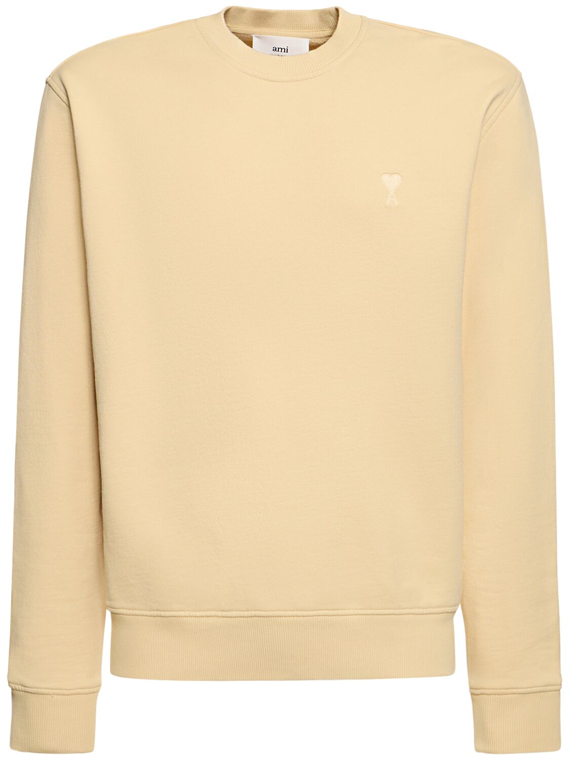 AMI ALEXANDRE MATTIUSSI LOGO COTTON CREWNECK SWEATSHIRT