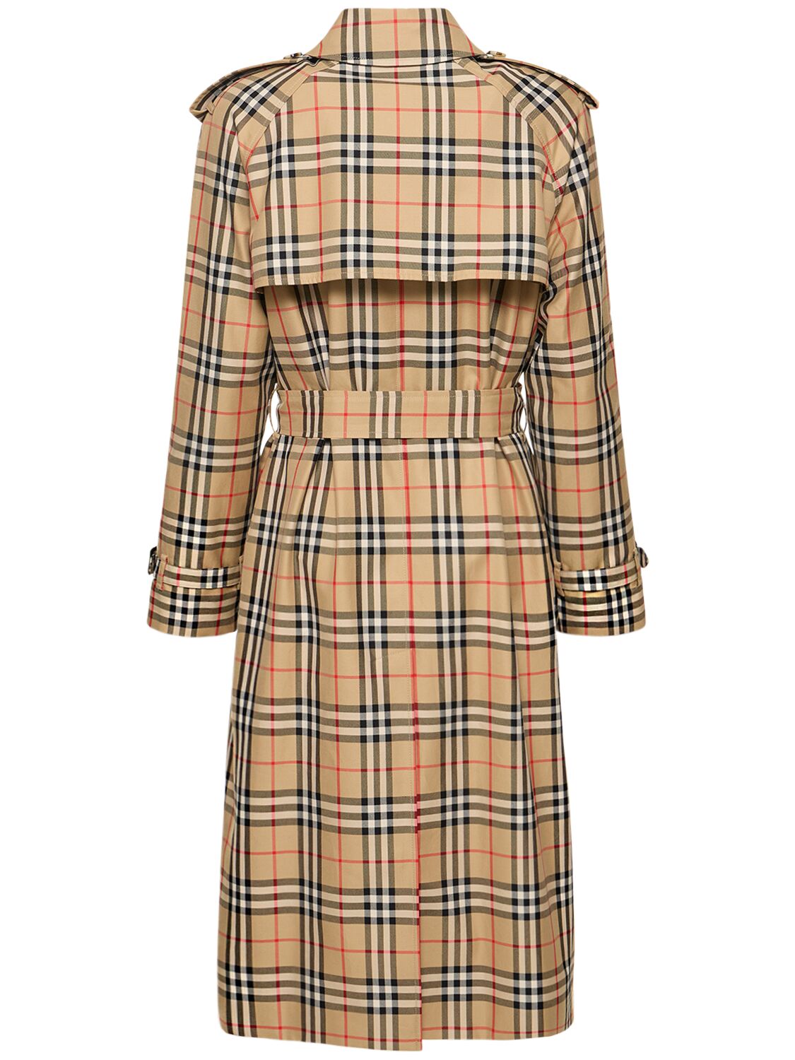 Shop Burberry Harehope Printed Trench Coat In Archive Beige