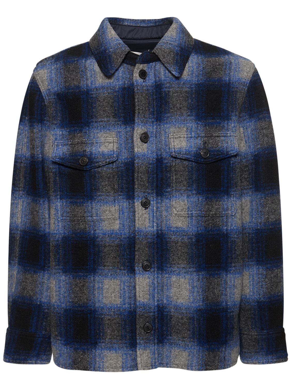 Checked Wool Blend Jacket – MEN > CLOTHING > JACKETS